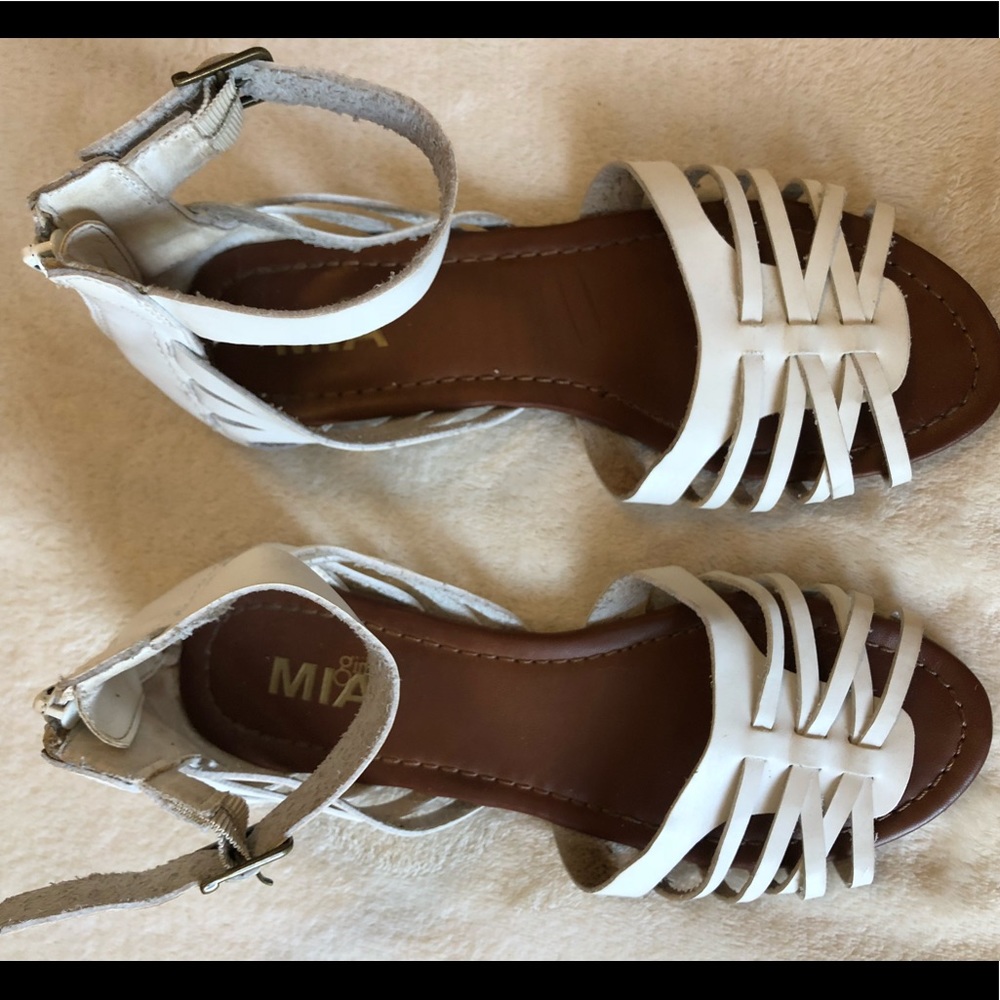 White Strappy Girl Mia Sandals